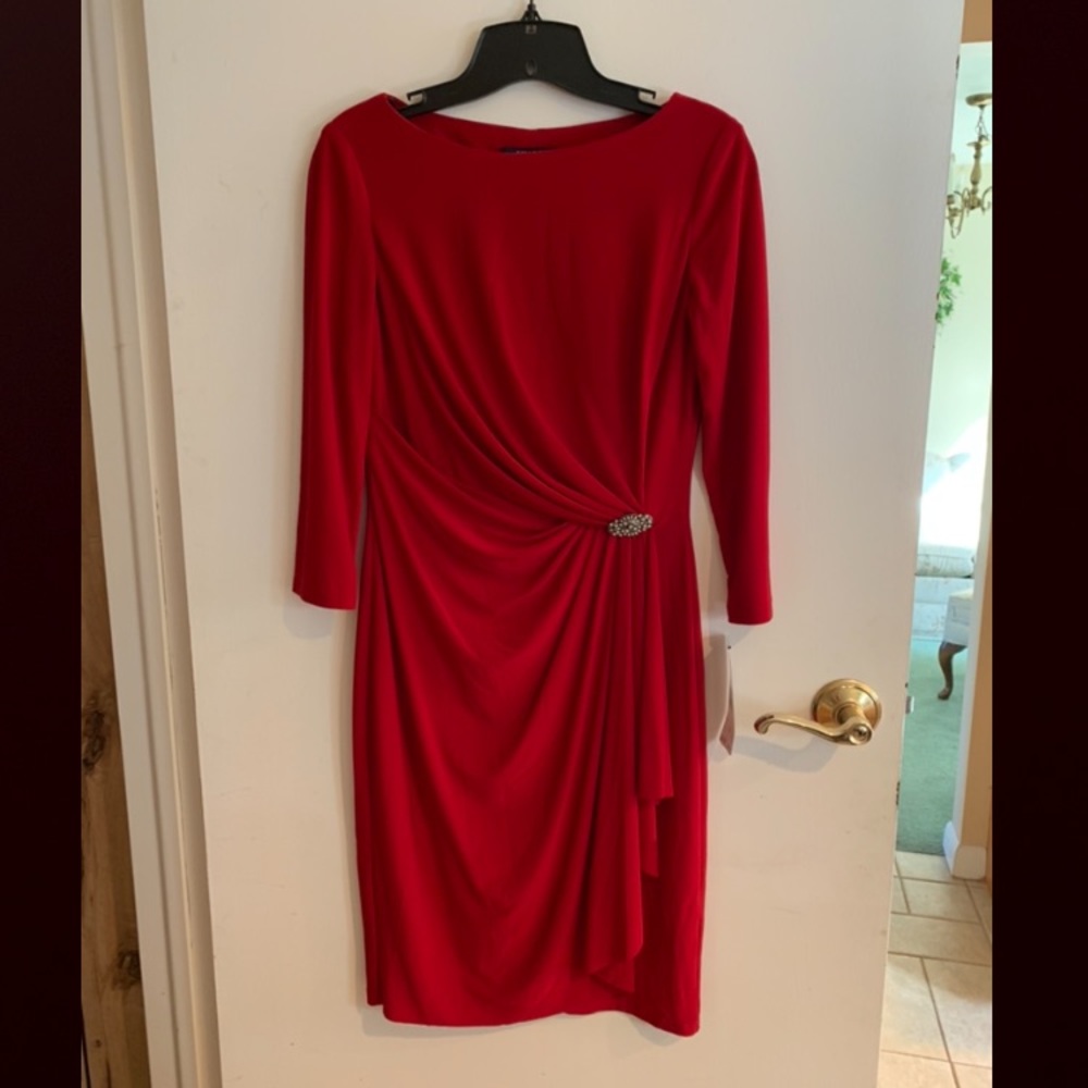 Red wrap dress